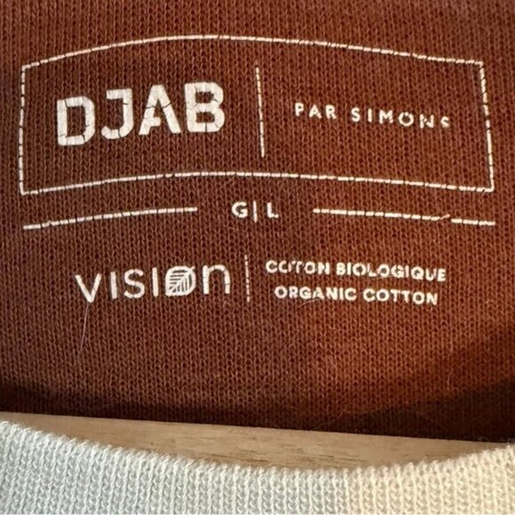 DJAB by Simons Long Sleeve Organic Cotton Shirt - Size L - Two-Tone Rust & Cream - Picture 8 of 8